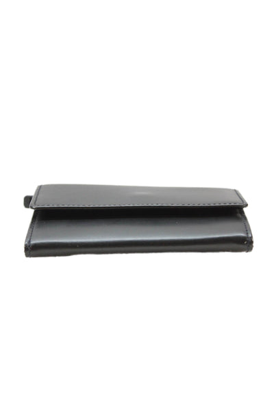 Tardini Womens Leather Zippered Compartment Wallet Black