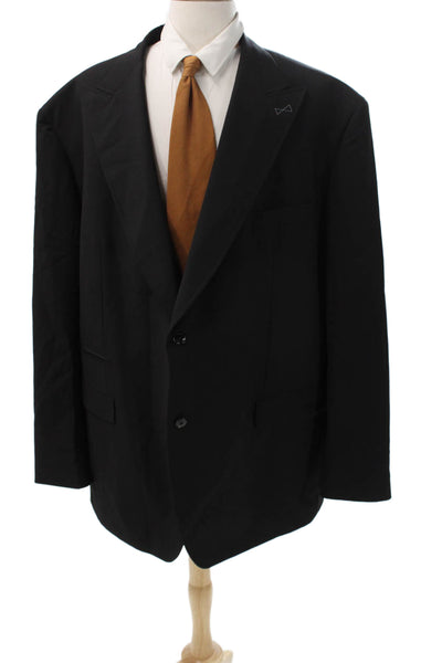 Munro Mens Blazer Black Wool Button Closure Size 52