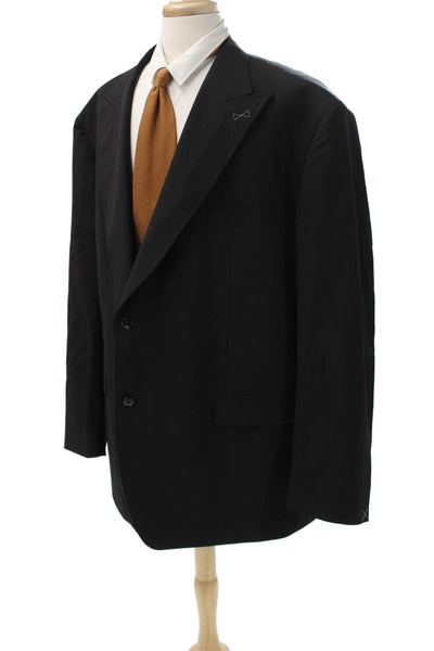 Munro Mens Blazer Black Wool Button Closure Size 52