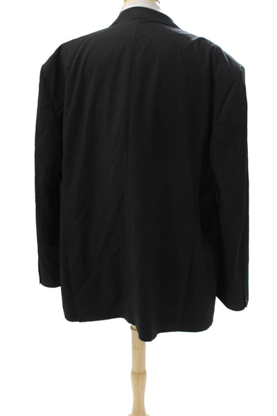 Munro Mens Blazer Black Wool Button Closure Size 52