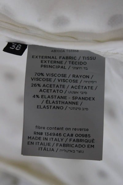 Tom Ford Women Sheath Dress White Viscose Short Sleeve Knee Length Size 38