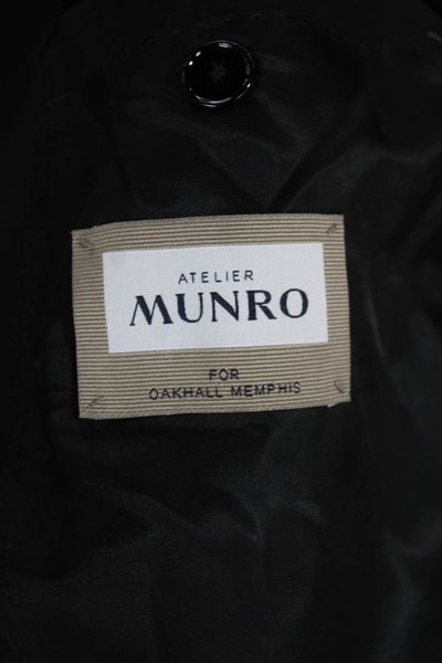 Munro Mens Blazer Black Wool Button Closure Size 52