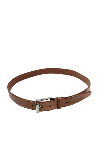 Brooks Brothers Mens Leather Frame Buckle Belt Brown Size 36