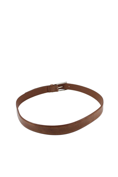 Brooks Brothers Mens Leather Frame Buckle Belt Brown Size 36