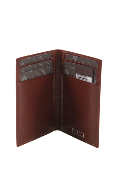 Tardini Mens Leather Classic Bifold Wallet Brown
