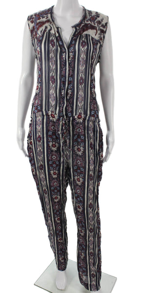 Isabel Marant Etoile Women Jumpsuit Striped Multi V-Neck Size 2