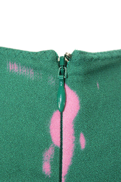 Marni Women Maxi Dress Green Tie Dye Round Neck Short Sleeve Viscose Size 38