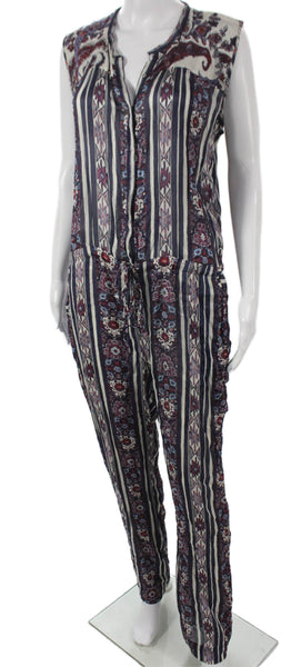 Isabel Marant Etoile Women Jumpsuit Striped Multi V-Neck Size 2