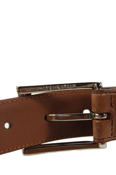 Brooks Brothers Mens Leather Frame Buckle Belt Brown Size 36