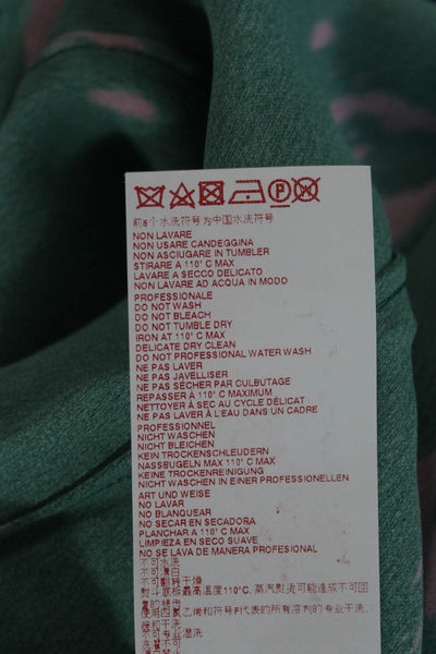 Marni Women Maxi Dress Green Tie Dye Round Neck Short Sleeve Viscose Size 38