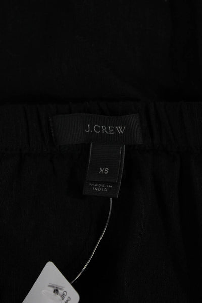 J Crew Women Sundress Black Linen Square Neck Sleeveless Short Pullover Size XS