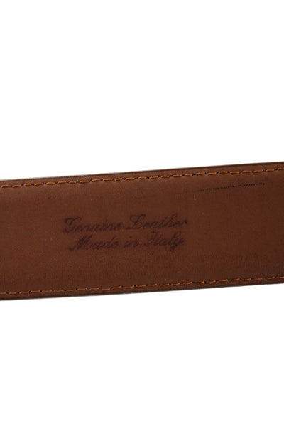 Brooks Brothers Mens Leather Frame Buckle Belt Brown Size 36