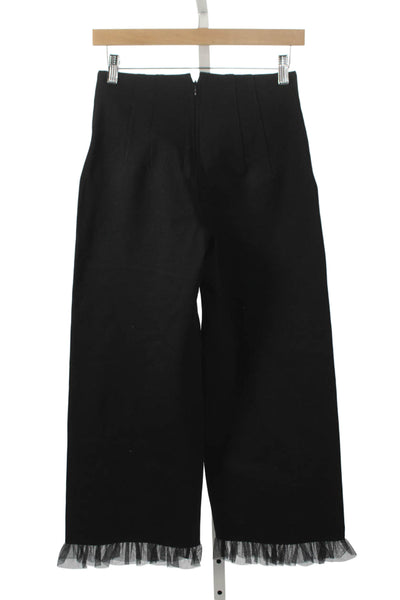 Maeve Anthropologie Womens Cropped Pants Black Viscose Zip Size 26