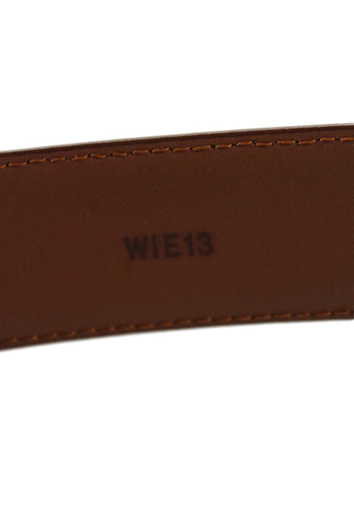 Brooks Brothers Mens Leather Frame Buckle Belt Brown Size 36