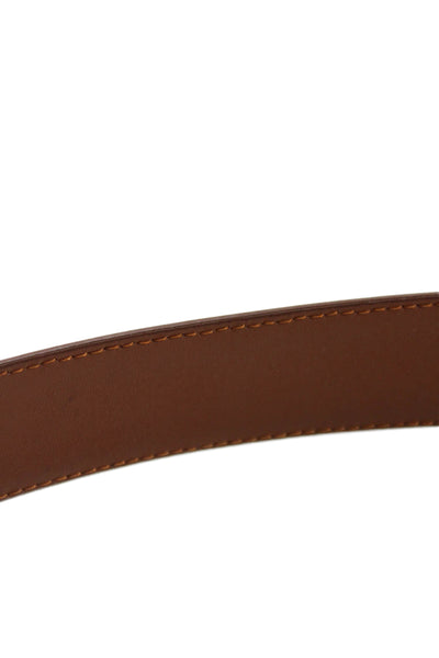 Brooks Brothers Mens Leather Frame Buckle Belt Brown Size 36