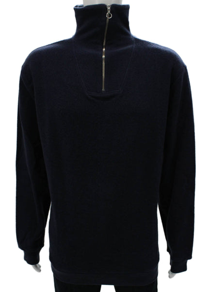 04651/A Trip In A Bag Mens Wool Pullover Sweater Blue Mock Neck Size XL