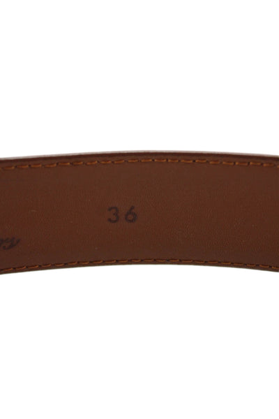 Brooks Brothers Mens Leather Frame Buckle Belt Brown Size 36