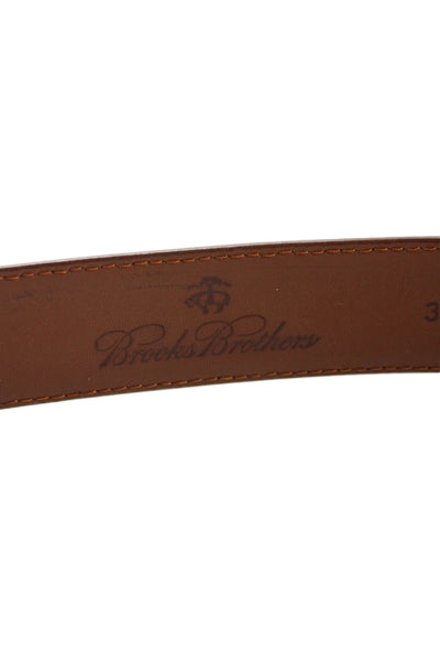 Brooks Brothers Mens Leather Frame Buckle Belt Brown Size 36