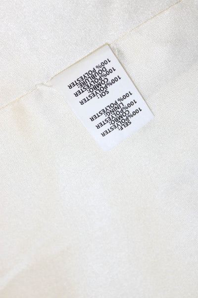 Ramy Brook Women Overcoat Ivory Button Polyester Long Sleeve Size M