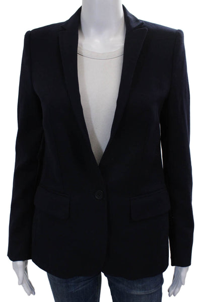 Stella McCartney Womens Blue Wool Blazer Buttoned Long Sleeve Size 38