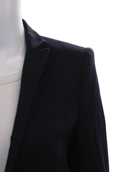 Stella McCartney Womens Blue Wool Blazer Buttoned Long Sleeve Size 38
