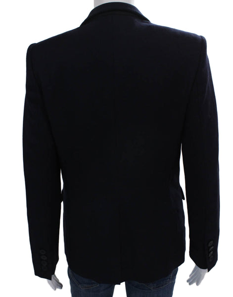 Stella McCartney Womens Blue Wool Blazer Buttoned Long Sleeve Size 38