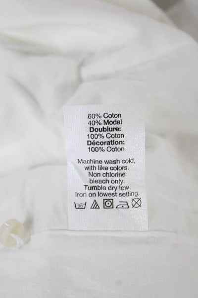 Madewell Womens Shift Dress White Cotton Square Neck Button Knee Length Size 0