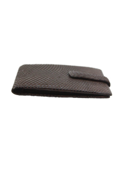Ralph Lauren Womens Lizard Skin Snap Closure Wallet Brown