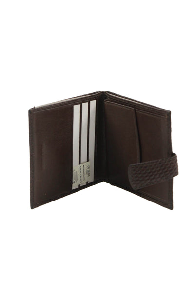 Ralph Lauren Womens Lizard Skin Snap Closure Wallet Brown