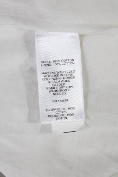 Vineyard Vines Women Shift Dress White Cotton High Neck Geometric Size XS