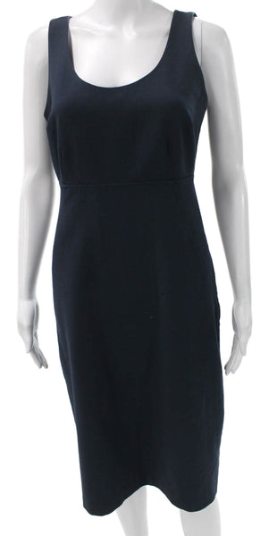 Club Monaco Women Sheath Dress Blue Scoop Neck Sleeveless Zip Size 4