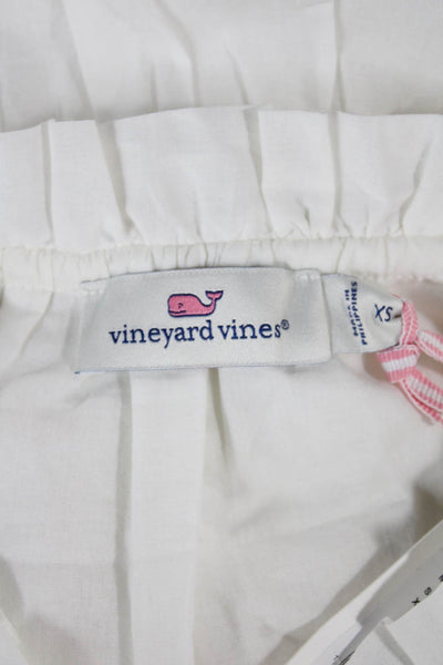 Vineyard Vines Women Shift Dress White Cotton High Neck Geometric Size XS
