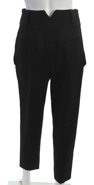 Hanii Y Womens Dress Pants Black Wool Zip Size 40