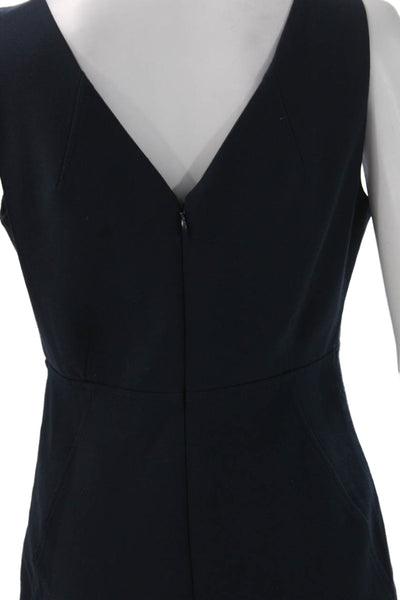 Club Monaco Women Sheath Dress Blue Scoop Neck Sleeveless Zip Size 4