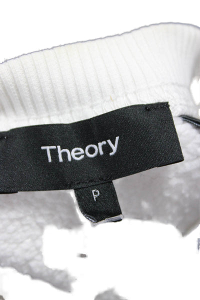 Theory Women Pullover Cotton Crewneck Short Sleeve White Top Size PP