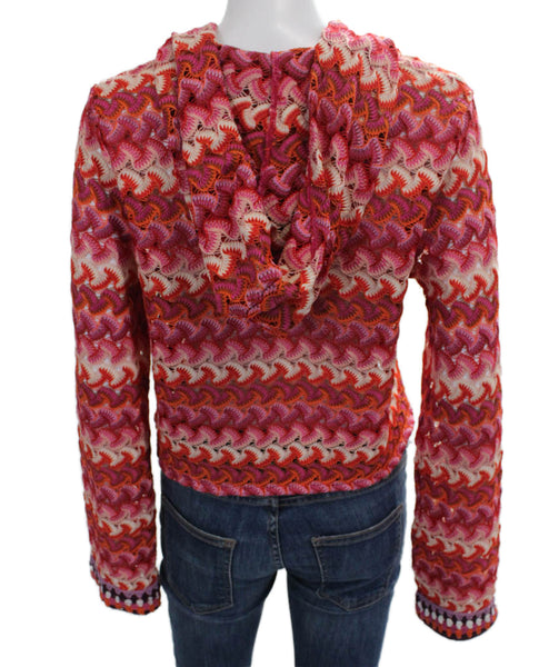 Ramy Brook Women Pullover V-Neck Geometric Multicolor Long Sleeve Petite Size S