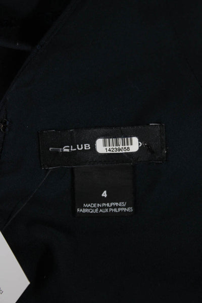 Club Monaco Women Sheath Dress Blue Scoop Neck Sleeveless Zip Size 4