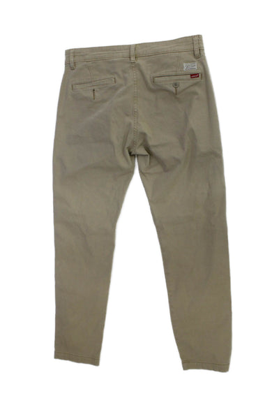 Levis Mens Chino Pants Beige Cotton Button Solid Size 29