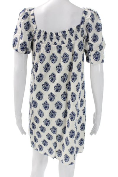 J Crew Womens Shift Dress White Cotton Square Neck Short Sleeve Size S