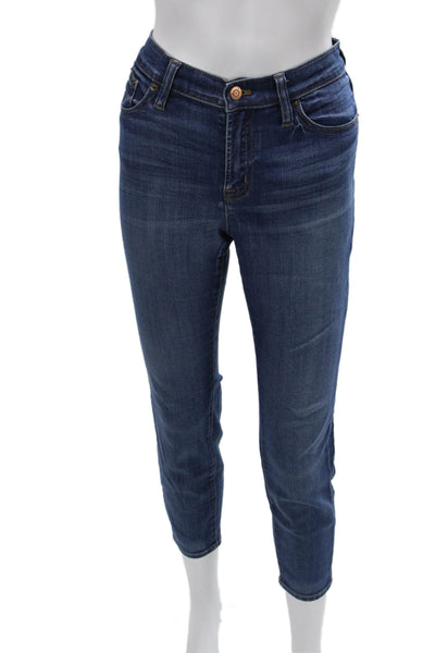 J Crew Womens Skinny Jeans Blue Cotton Blend Size 27