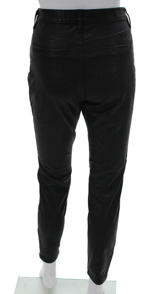 BLANKNYC Women Black Faux Leather Jeggings Button Size 27