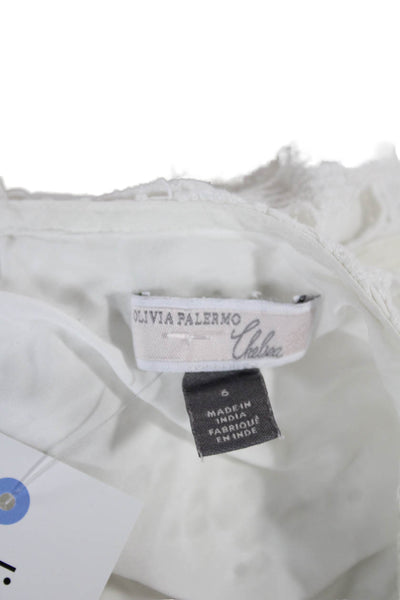 Olivia Palermo + Chelsea 28 Womens Fit & Flare Dress White Cotton Size 6