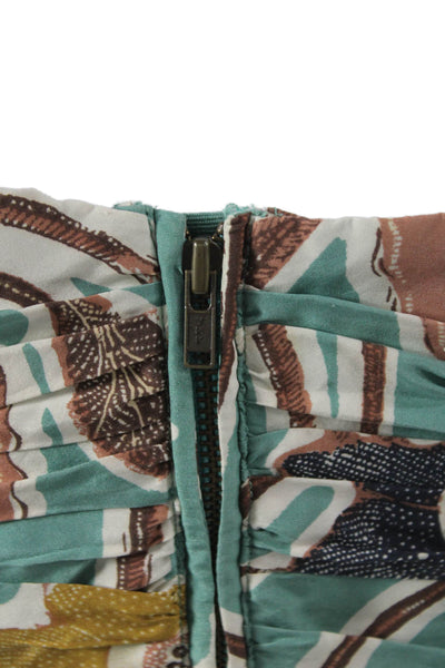 Ulla Johnson Womens Silk Floral Square Neck Blouse 3/4 Sleeve Size 2