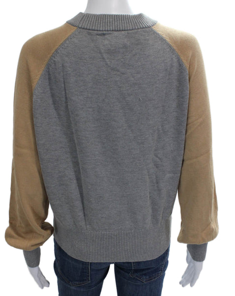 Monrow Womens Black Cotton Blend Crew Neck Pullover Sweater Size S