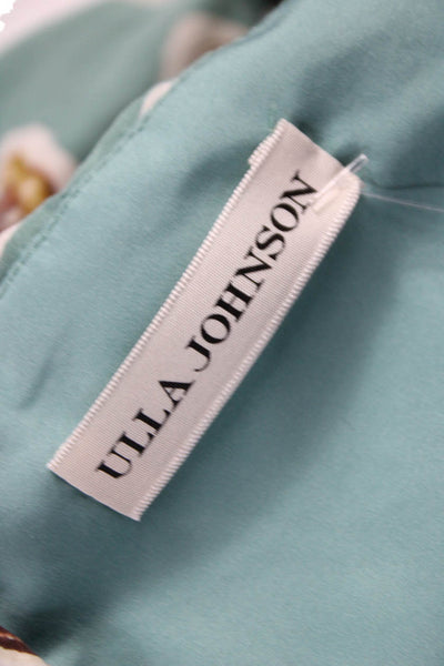 Ulla Johnson Womens Silk Floral Square Neck Blouse 3/4 Sleeve Size 2