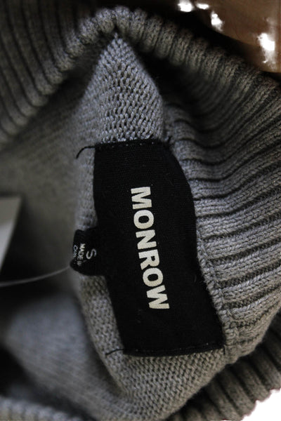 Monrow Womens Black Cotton Blend Crew Neck Pullover Sweater Size S