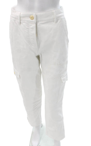 Wilfred Free Womens White Cargo Pants Cotton High Rise Inseam 30 Size 4
