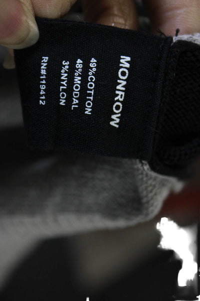 Monrow Womens Black Cotton Blend Crew Neck Pullover Sweater Size S
