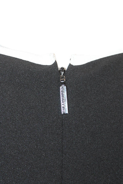 Karl Lagerfeld Womens A-Line Black Midi Dress Polyester Round Neck Size 8