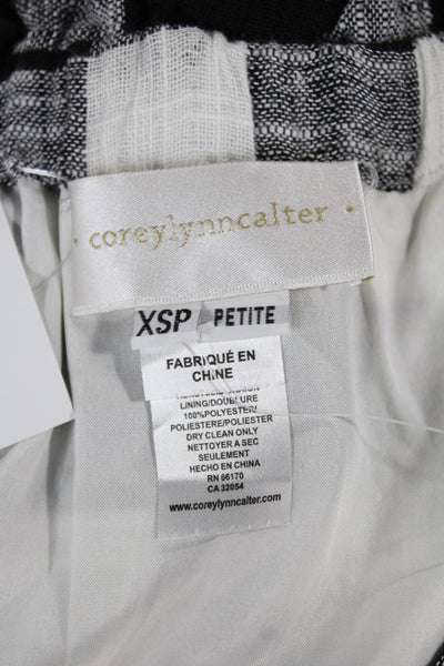 Corey Lynn Calter Women Shift Dress Black Gingham Off Shoulder Size PXS